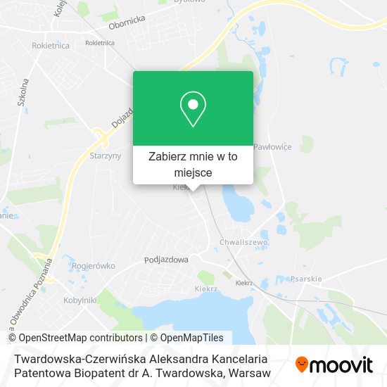 Mapa Twardowska-Czerwińska Aleksandra Kancelaria Patentowa Biopatent dr A. Twardowska