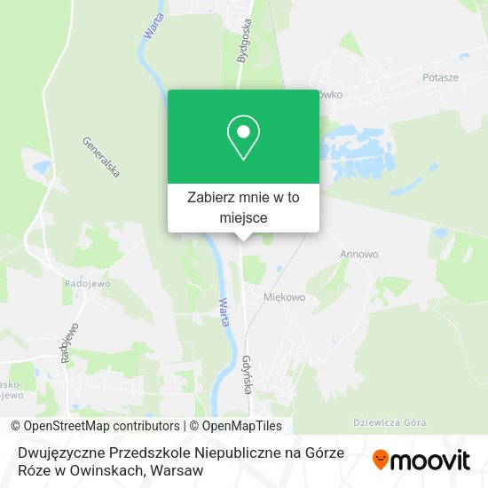 Mapa Dwujęzyczne Przedszkole Niepubliczne na Górze Róze w Owinskach