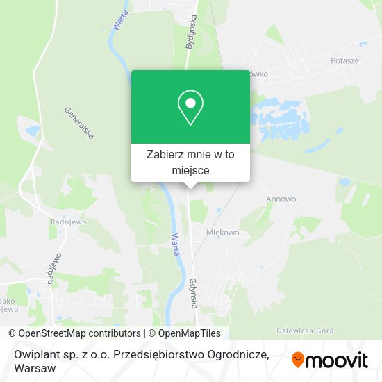 Mapa Owiplant sp. z o.o. Przedsiębiorstwo Ogrodnicze