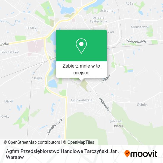 Mapa Agfim Przedsiębiorstwo Handlowe Tarczyński Jan