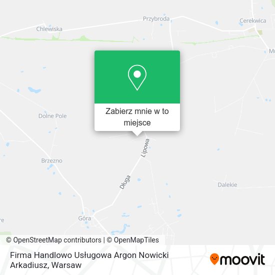 Mapa Firma Handlowo Usługowa Argon Nowicki Arkadiusz