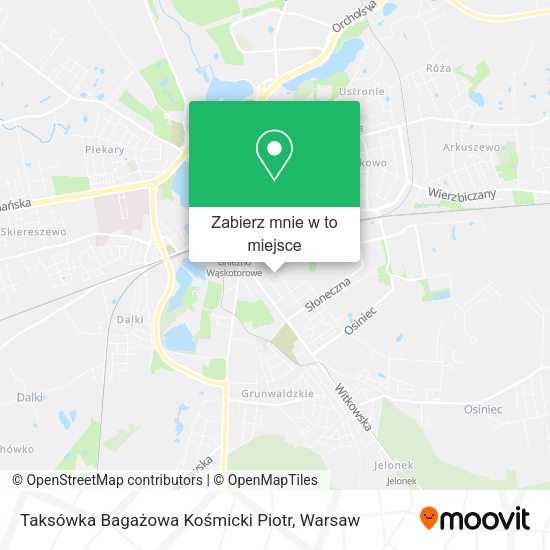 Mapa Taksówka Bagażowa Kośmicki Piotr