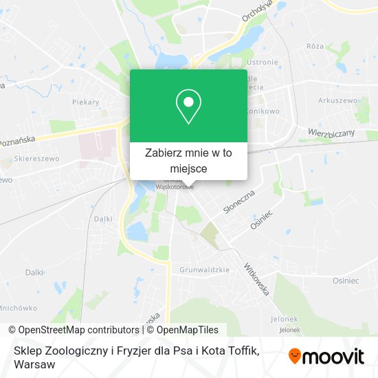 Mapa Sklep Zoologiczny i Fryzjer dla Psa i Kota Toffik