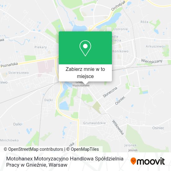 Mapa Motohanex Motoryzacyjno Handlowa Spółdzielnia Pracy w Gnieźnie