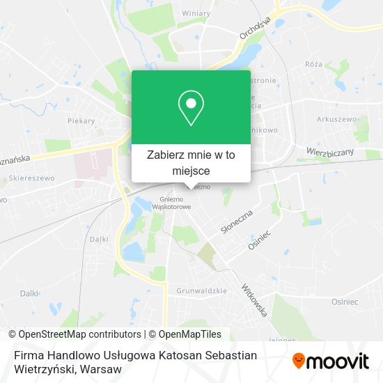 Mapa Firma Handlowo Usługowa Katosan Sebastian Wietrzyński