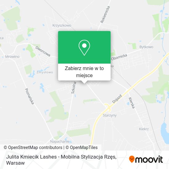 Mapa Julita Kmiecik Lashes - Mobilna Stylizacja Rzęs