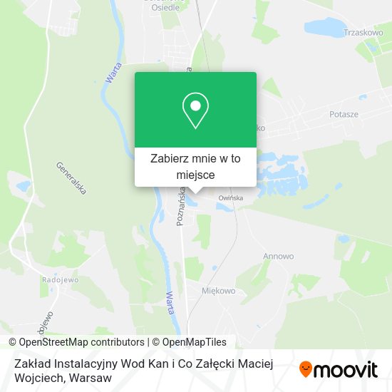 Mapa Zakład Instalacyjny Wod Kan i Co Załęcki Maciej Wojciech