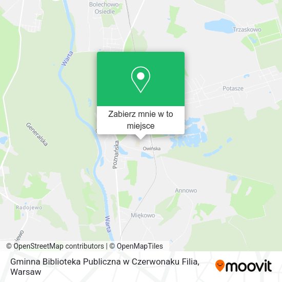 Mapa Gminna Biblioteka Publiczna w Czerwonaku Filia