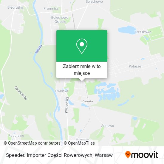 Mapa Speeder. Importer Części Rowerowych