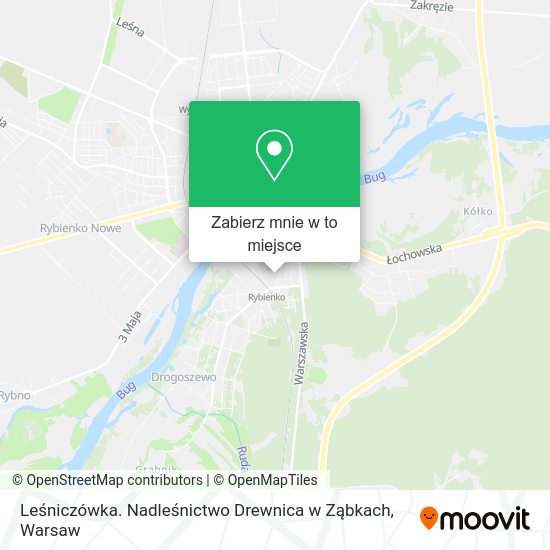 Mapa Leśniczówka. Nadleśnictwo Drewnica w Ząbkach