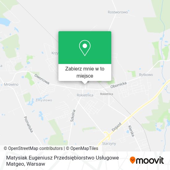 Mapa Matysiak Eugeniusz Przedsiębiorstwo Usługowe Matgeo