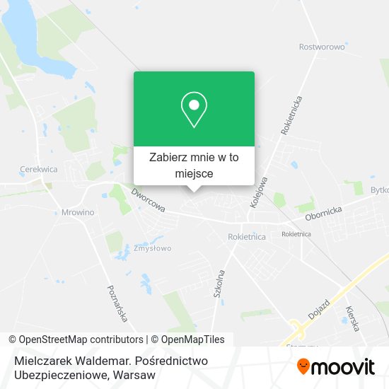 Mapa Mielczarek Waldemar. Pośrednictwo Ubezpieczeniowe