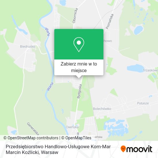 Mapa Przedsiębiorstwo Handlowo-Usługowe Kom-Mar Marcin Koźlicki