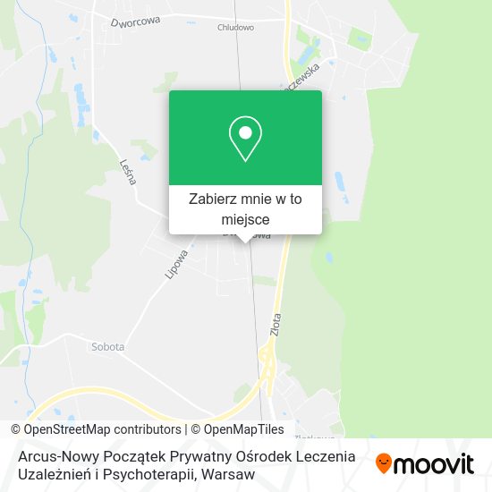 Mapa Arcus-Nowy Początek Prywatny Ośrodek Leczenia Uzależnień i Psychoterapii