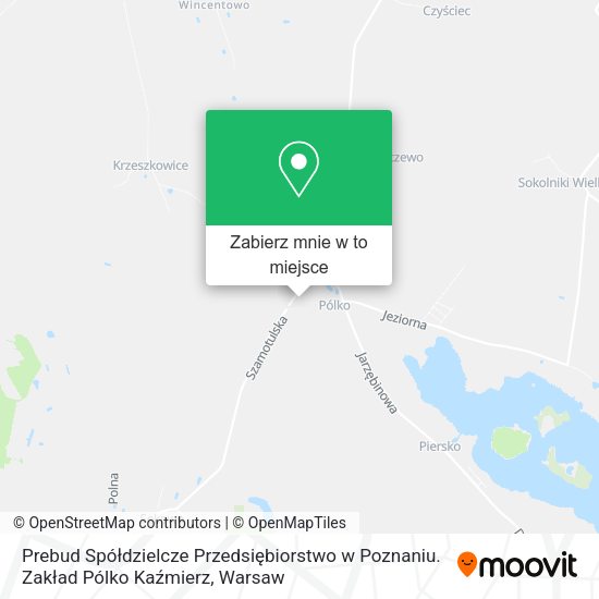 Mapa Prebud Spółdzielcze Przedsiębiorstwo w Poznaniu. Zakład Pólko Kaźmierz