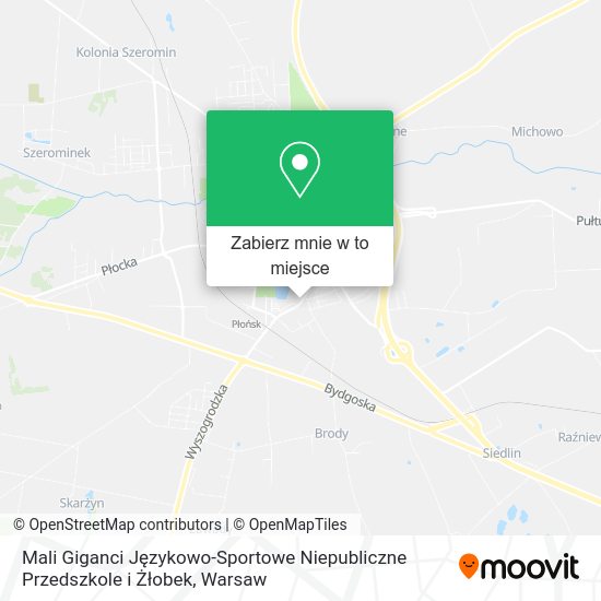 Mapa Mali Giganci Językowo-Sportowe Niepubliczne Przedszkole i Żłobek