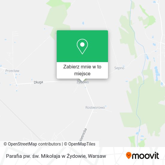 Mapa Parafia pw. św. Mikołaja w Żydowie