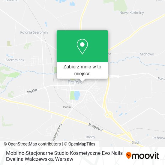 Mapa Mobilno-Stacjonarne Studio Kosmetyczne Evo Nails Ewelina Walczewska