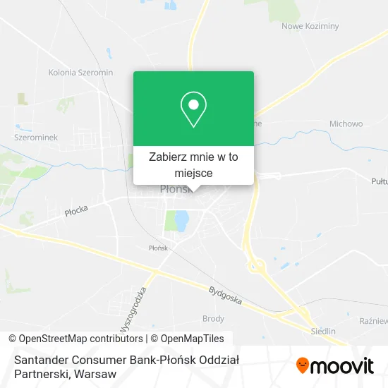 Mapa Santander Consumer Bank-Płońsk Oddział Partnerski