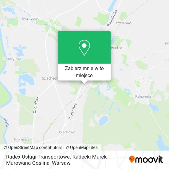 Mapa Radex Usługi Transportowe. Radecki Marek Murowana Goślina