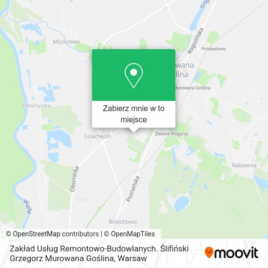 Mapa Zakład Usług Remontowo-Budowlanych. Ślifiński Grzegorz Murowana Goślina