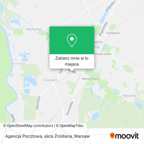 Mapa Agencja Pocztowa, ulica Źródlana