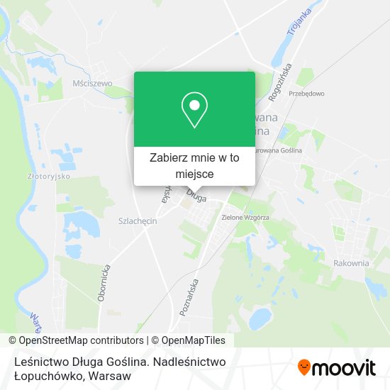 Mapa Leśnictwo Długa Goślina. Nadleśnictwo Łopuchówko