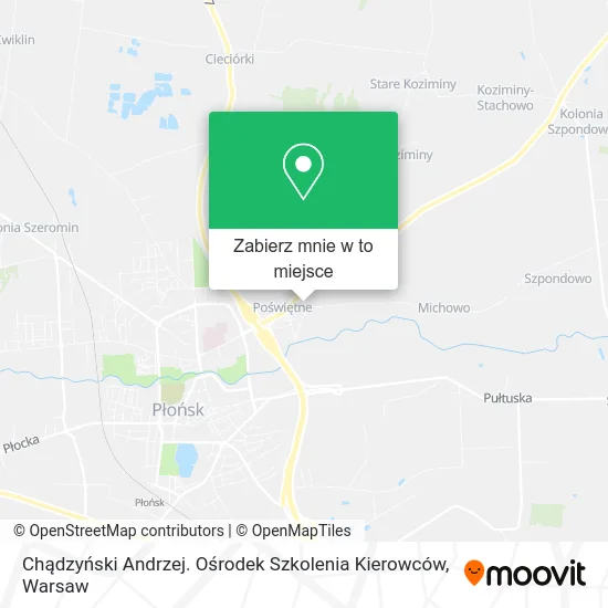 Mapa Chądzyński Andrzej. Ośrodek Szkolenia Kierowców