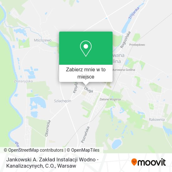 Mapa Jankowski A. Zakład Instalacji Wodno - Kanalizacynych, C.O.