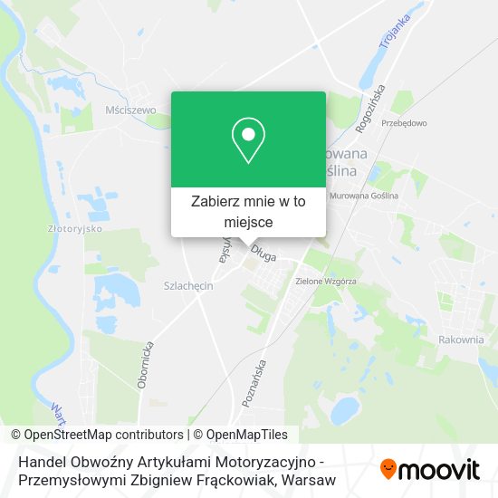 Mapa Handel Obwoźny Artykułami Motoryzacyjno - Przemysłowymi Zbigniew Frąckowiak