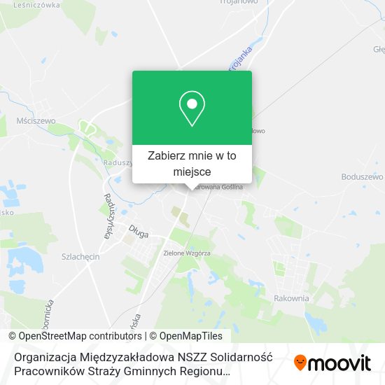 Mapa Organizacja Międzyzakładowa NSZZ Solidarność Pracowników Straży Gminnych Regionu Wielkopolska