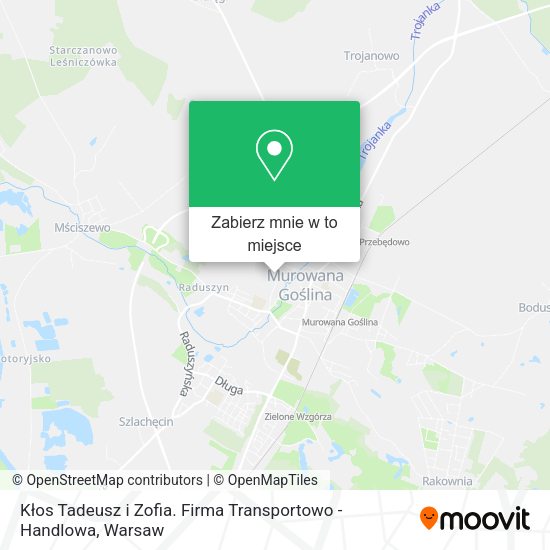 Mapa Kłos Tadeusz i Zofia. Firma Transportowo - Handlowa