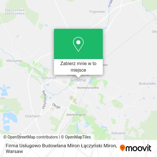 Mapa Firma Usługowo Budowlana Miron Łączyński Miron