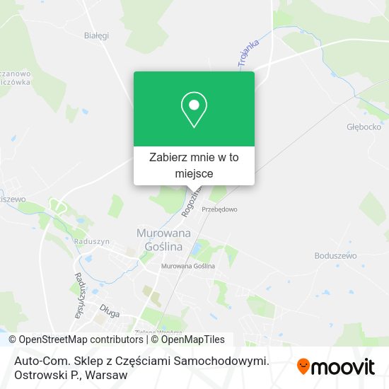 Mapa Auto-Com. Sklep z Częściami Samochodowymi. Ostrowski P.