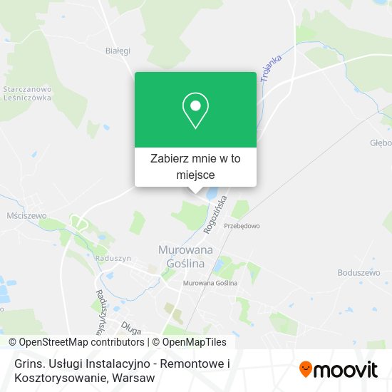 Mapa Grins. Usługi Instalacyjno - Remontowe i Kosztorysowanie