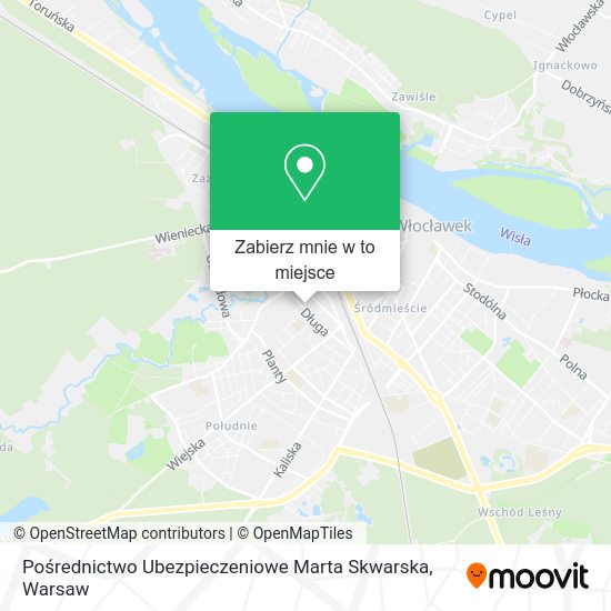 Mapa Pośrednictwo Ubezpieczeniowe Marta Skwarska