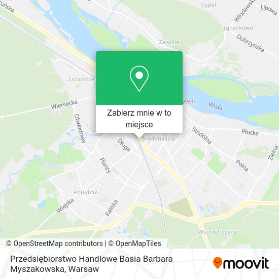 Mapa Przedsiębiorstwo Handlowe Basia Barbara Myszakowska