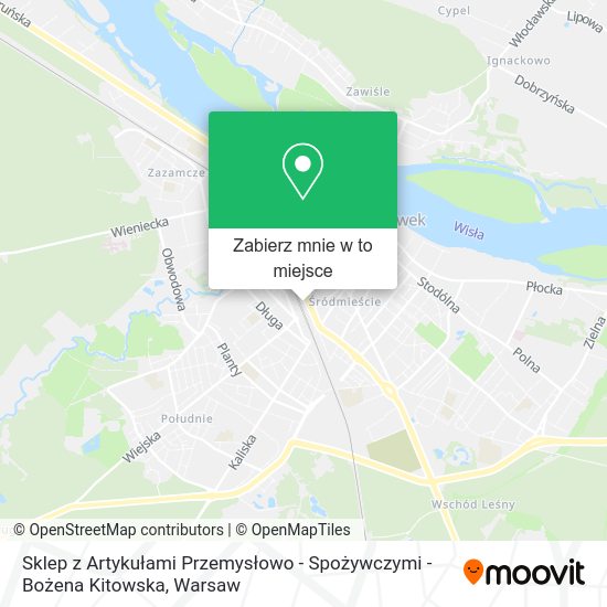 Mapa Sklep z Artykułami Przemysłowo - Spożywczymi - Bożena Kitowska