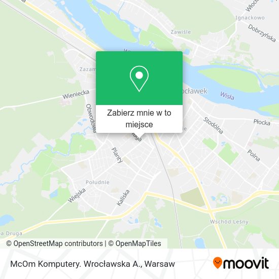 Mapa McOm Komputery. Wrocławska A.