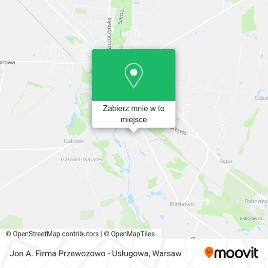 Mapa Jon A. Firma Przewozowo - Usługowa