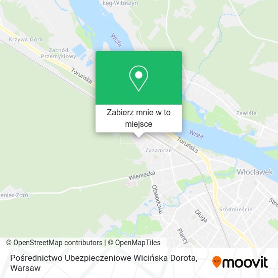 Mapa Pośrednictwo Ubezpieczeniowe Wicińska Dorota