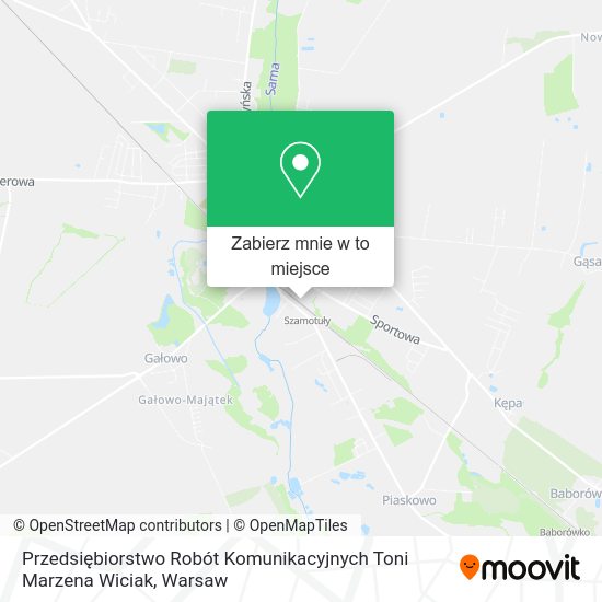 Mapa Przedsiębiorstwo Robót Komunikacyjnych Toni Marzena Wiciak