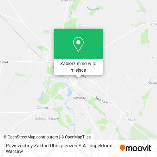 Mapa Powszechny Zakład Ubezpieczeń S.A. Inspektorat