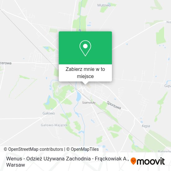 Mapa Wenus - Odzież Używana Zachodnia - Frąckowiak A.