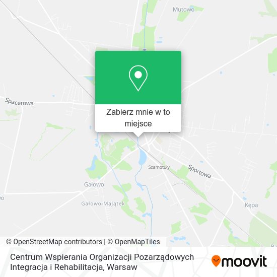 Mapa Centrum Wspierania Organizacji Pozarządowych Integracja i Rehabilitacja