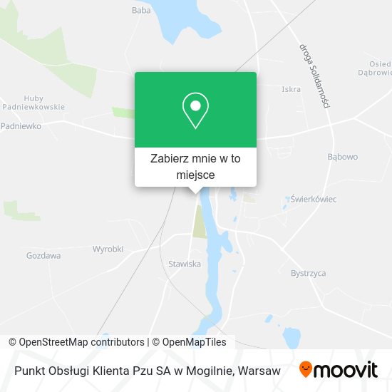 Mapa Punkt Obsługi Klienta Pzu SA w Mogilnie