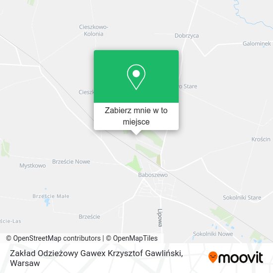 Mapa Zakład Odzieżowy Gawex Krzysztof Gawliński