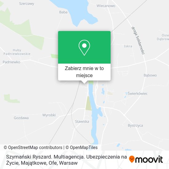 Mapa Szymański Ryszard. Multiagencja. Ubezpieczenia na Życie, Majątkowe, Ofe