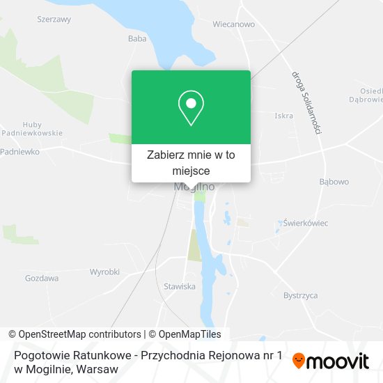 Mapa Pogotowie Ratunkowe - Przychodnia Rejonowa nr 1 w Mogilnie