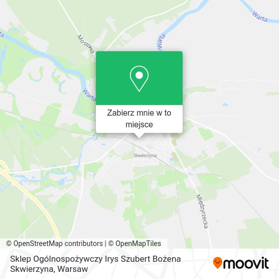 Mapa Sklep Ogólnospożywczy Irys Szubert Bożena Skwierzyna